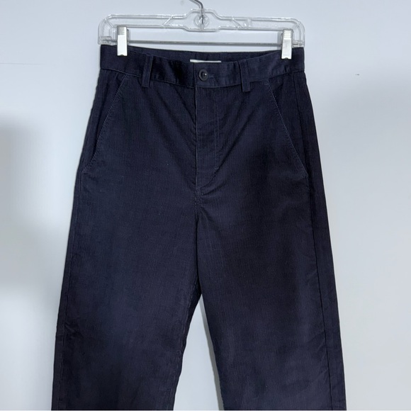 NWT COS Straight Leg Fit Corduroy Chinos Pants Navy Blue US 2 High Rise Classic - Picture 11 of 16
